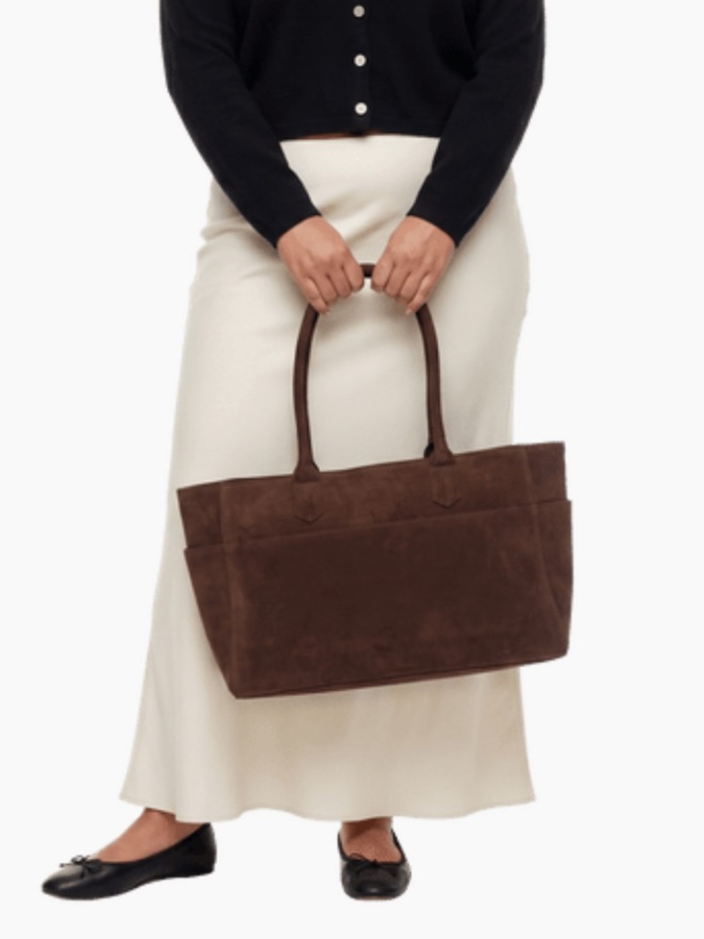 NWT Mali & Lili Brown Faux Suede Tote Bag - Picture 6 of 12